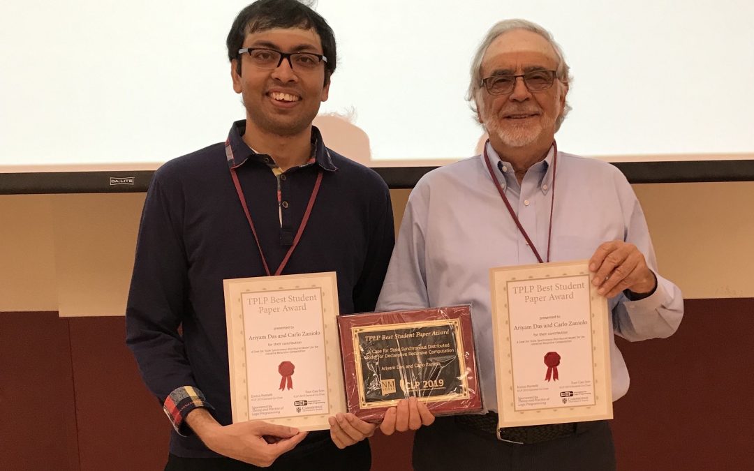 PhD Student Ariyam Das selected for TPLP Best Student Paper Award at ICLP